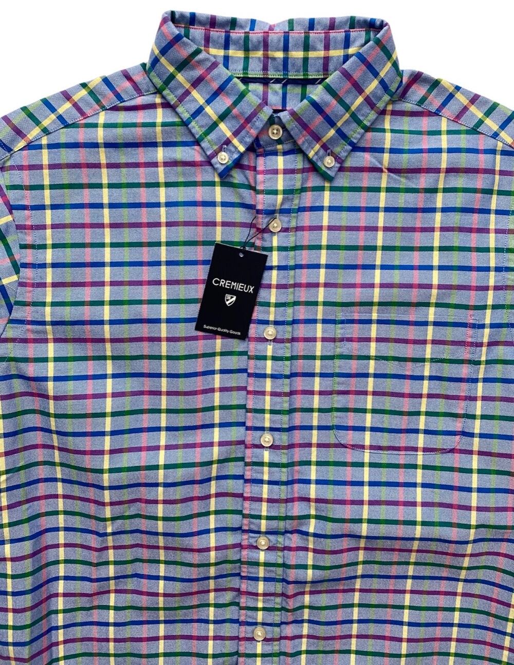 Daniel Cremieux Classics Nwt Flip Cuff Blue Check Long Sleeve Shirt XL